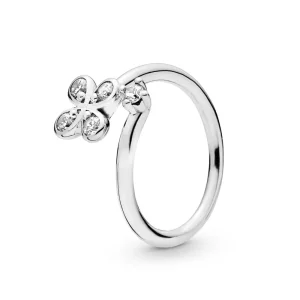 (bilde for) Pandora Flower silver open ring with clear cubic zirconia - 197988CZ