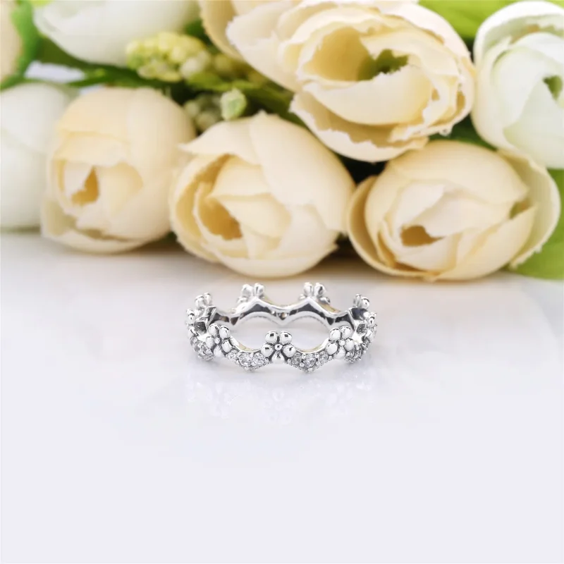 (bilde for) Pandora Flower silver ring with clear cubic zirconia - 197924CZ - Vis 3