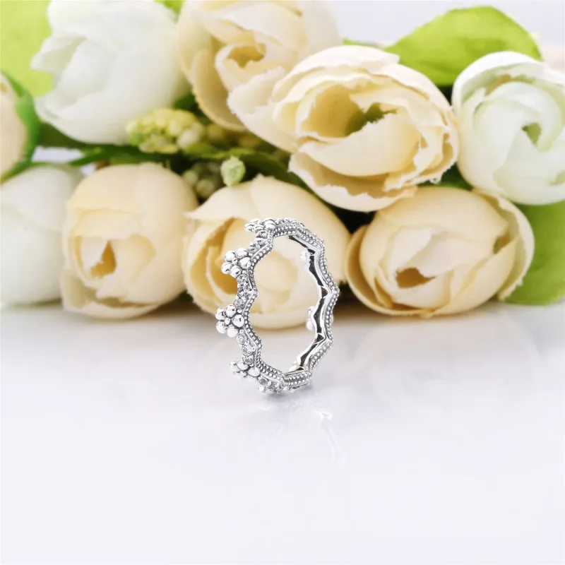 (bilde for) Pandora Flower silver ring with clear cubic zirconia - 197924CZ - Vis 4