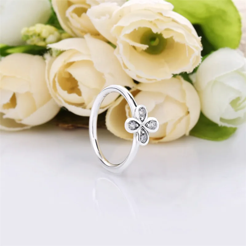 (bilde for) Pandora Flower silver ring with clear cubic zirconia - 197967CZ - Vis 2