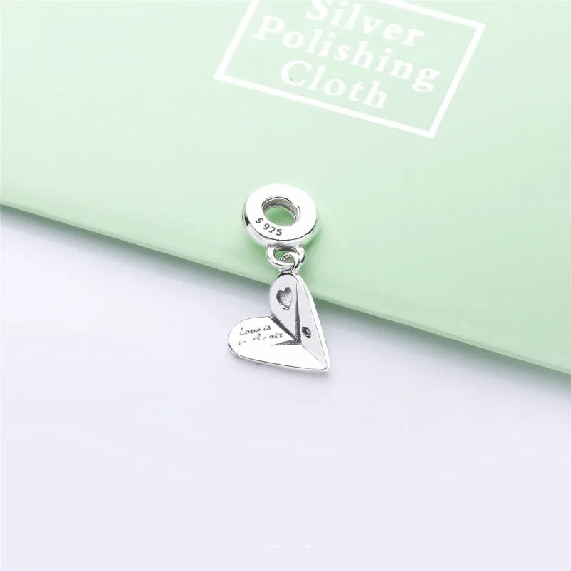 (bilde for) PANDORA Heart Paper Plane Dingle Charm - 797876CZ - Vis 2