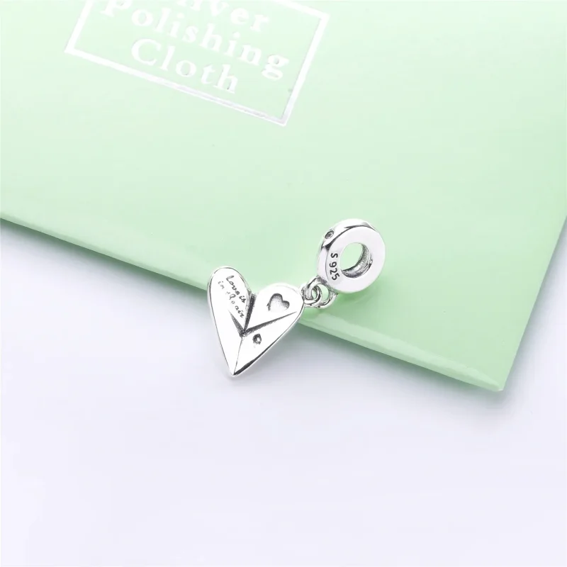 (bilde for) PANDORA Heart Paper Plane Dingle Charm - 797876CZ - Vis 4