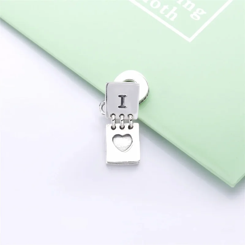 (bilde for) Pandora Love Notes sølv dingler med klar cubic zirconia og rød emalje - 797835CZ - Vis 4