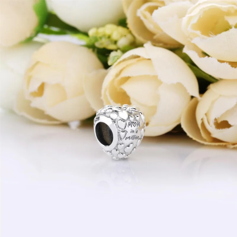 (bilde for) Pandora Mum silver charm with red cubic zirconia - 797781CZR - Vis 4