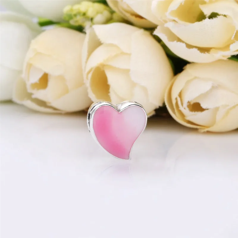 (bilde for) PANDORA Reflexions heart silver clip charm with shaded pink enamel - 797809ENMX - Vis 2