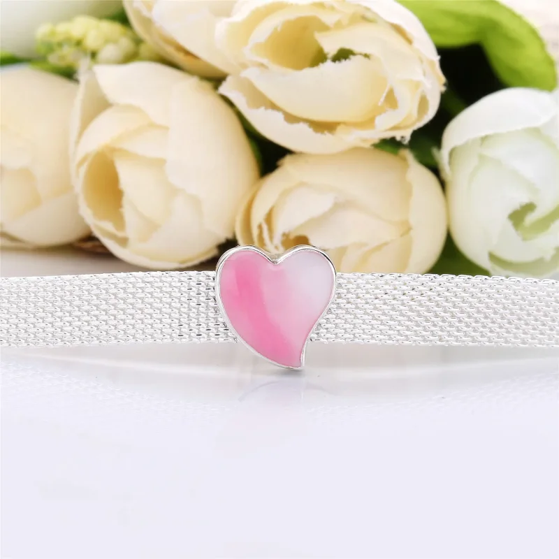 (bilde for) PANDORA Reflexions heart silver clip charm with shaded pink enamel - 797809ENMX - Vis 3