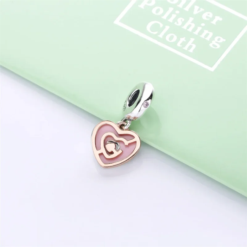 (bilde for) Pandora Rosa Hjerte Labyrint Hengende Charm - 787801NBP - Vis 2