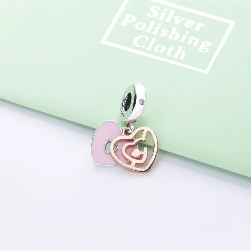 (bilde for) Pandora Rosa Hjerte Labyrint Hengende Charm - 787801NBP - Vis 3