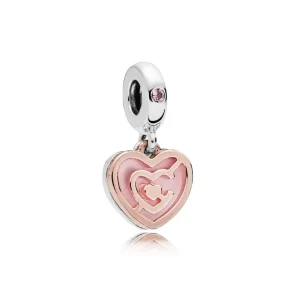 (bilde for) Pandora Rosa Hjerte Labyrint Hengende Charm - 787801NBP