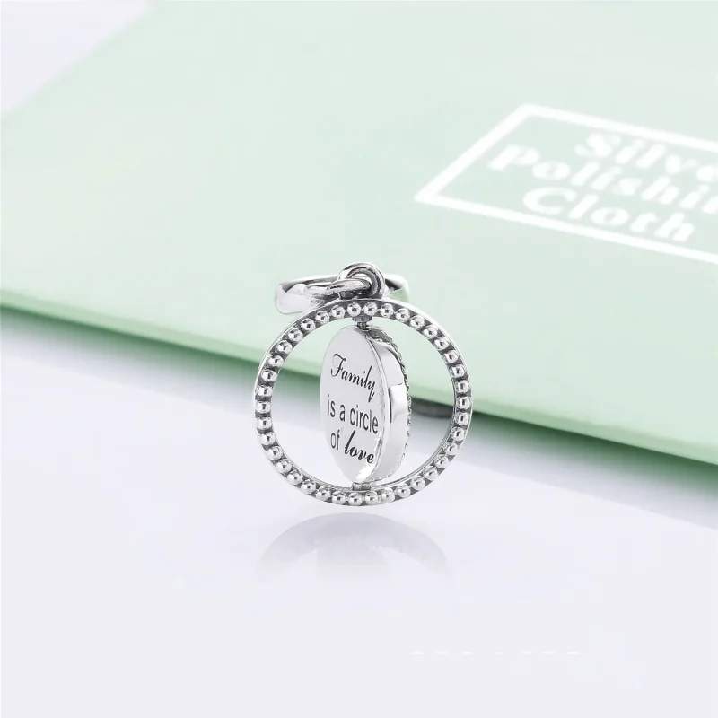(bilde for) Pandora Spinnende slektstre sølv dingler med klar cubic zirconia og hvit emalje - Vis 4
