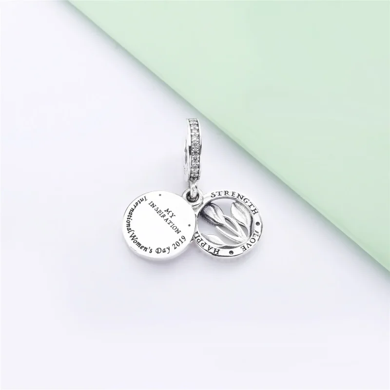 (bilde for) Pandora Tulipan sølv dingler med klar cubic zirconia, hvit og skyggelagt rosa em - Vis 4