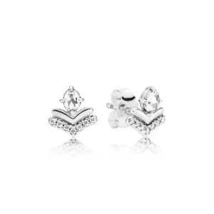 (bilde for) Pandora Wishbone silver stud earrings with clear cubic zirconia - 297787CZ