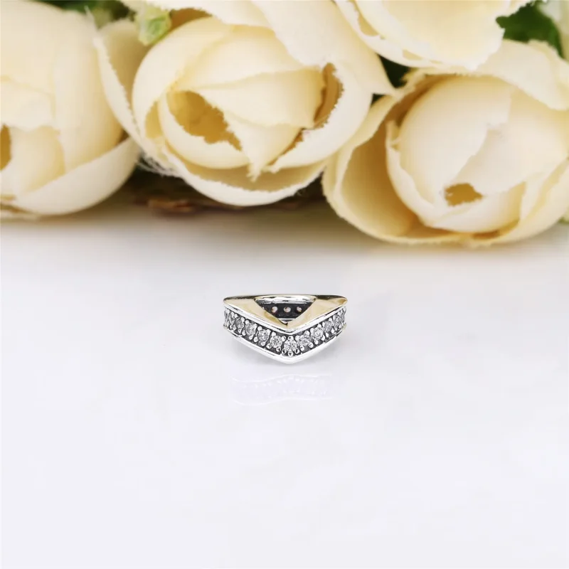 (bilde for) Pandora Wishbone sølv avstandsstykke med klar cubic zirconia - 797808CZ - Vis 4