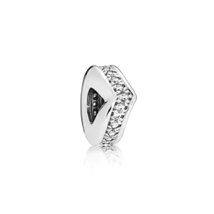 (bilde for) Pandora Wishbone sølv avstandsstykke med klar cubic zirconia - 797808CZ