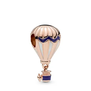 (bilde for) Air balloon Pandora Rose hengende charm with blue and white enamel - 788055ENMX
