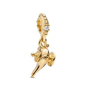 (bilde for) Disney Genie lampe Pandora Shine dingler med klare cubic zirconia og mintgrønn emalje - 768038CZ