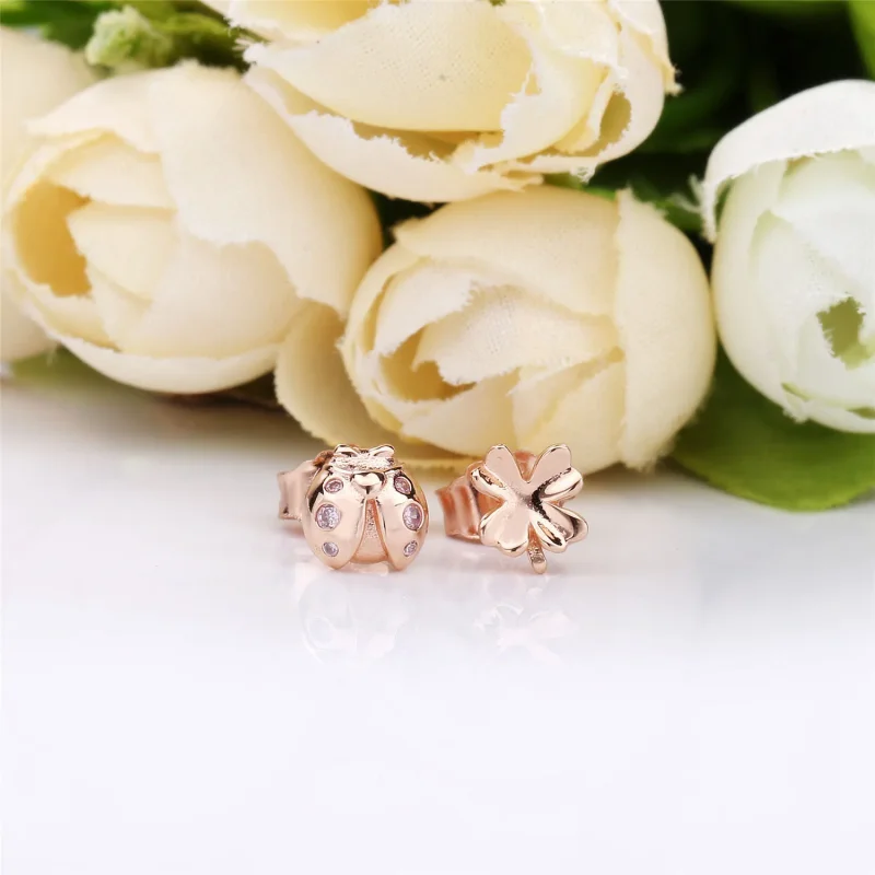 (bilde for) Firkløver og marihøne øredobber, Pandora Rose™ - 287960NPO - Vis 2