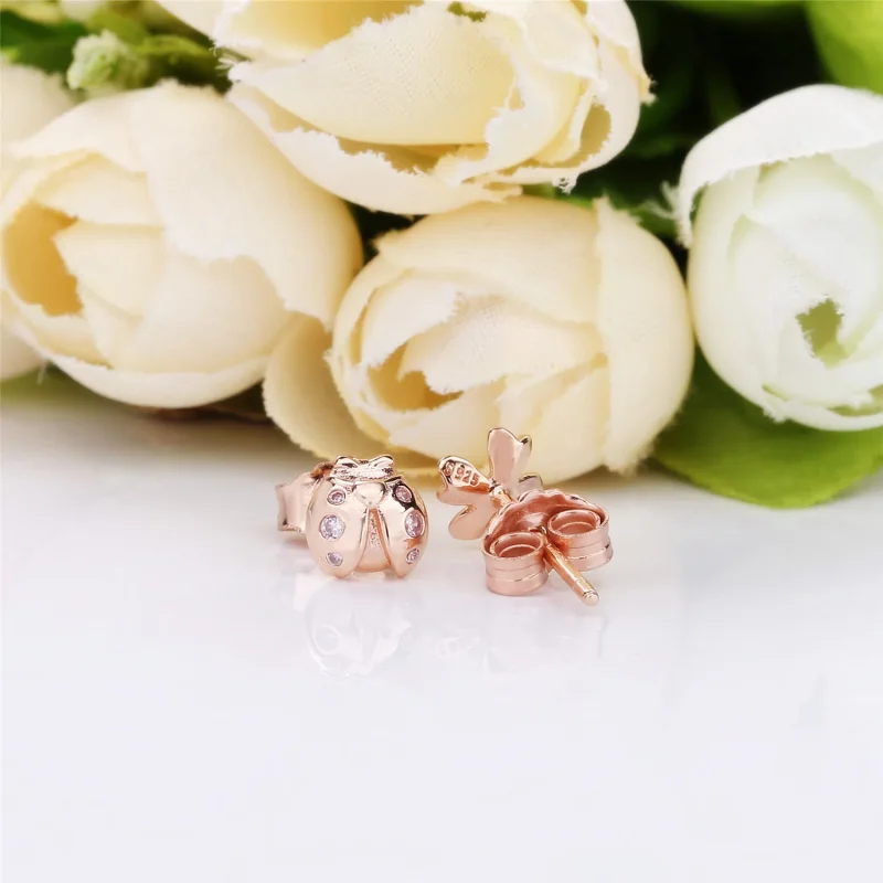 (bilde for) Firkløver og marihøne øredobber, Pandora Rose™ - 287960NPO - Vis 3