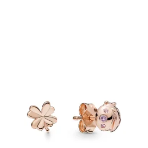(bilde for) Firkløver og marihøne øredobber, Pandora Rose™ - 287960NPO