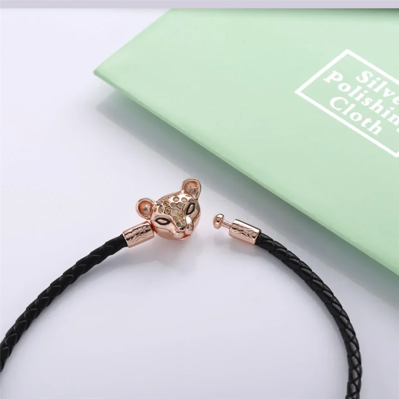 (bilde for) Glitrende løveprinsesse, vevd lærarmbånd, Pandora Rose™ - 588053CBK-S - Vis 4