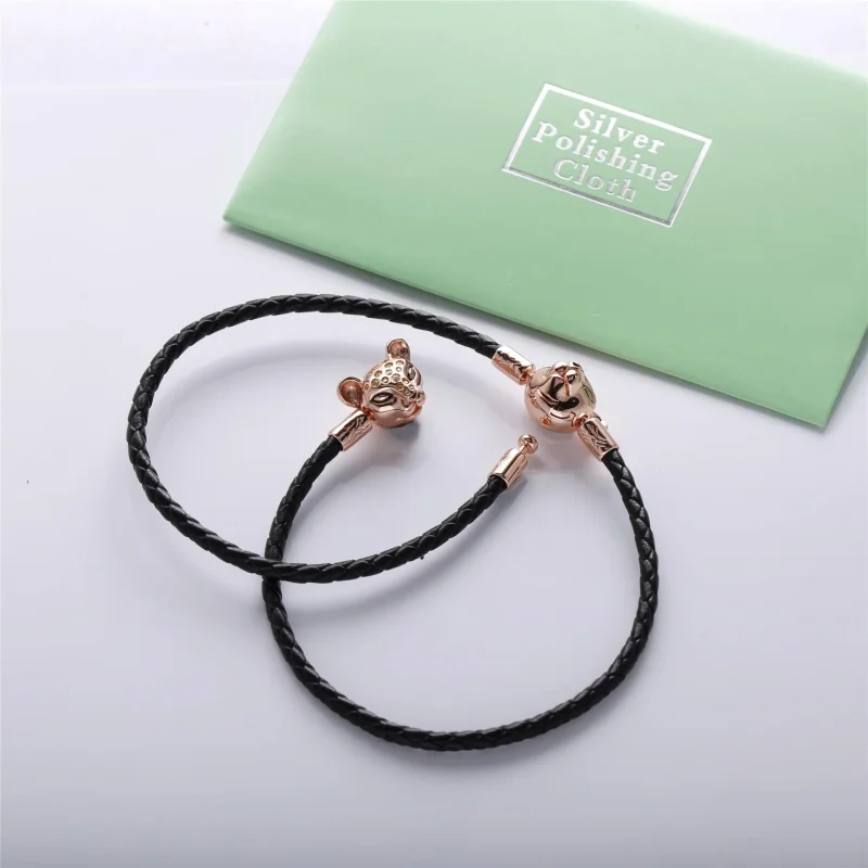 (bilde for) Glitrende løveprinsesse, vevd lærarmbånd, Pandora Rose™ - 588053CBK-S - Vis 5