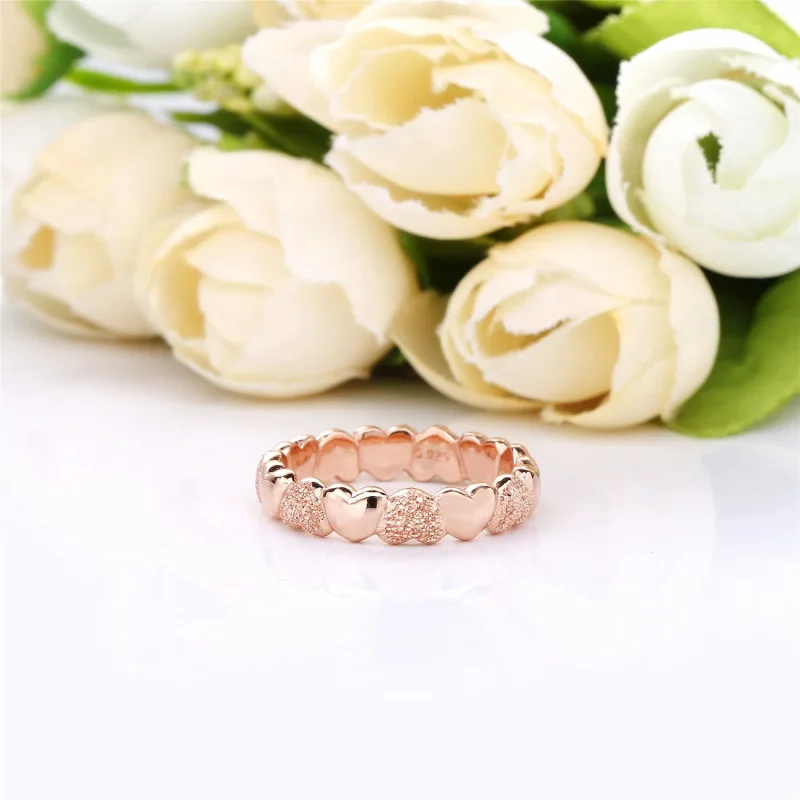 (bilde for) Heart ring in diamond-pointed Pandora Rose - 187950 - Vis 4