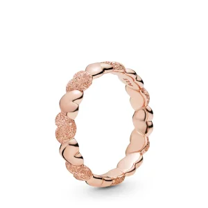 (bilde for) Heart ring in diamond-pointed Pandora Rose - 187950