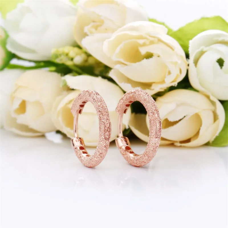 (bilde for) Hoop earrings in diamond-pointed Pandora Rose - 287930 - Vis 2