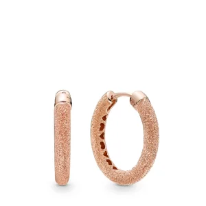 (bilde for) Hoop earrings in diamond-pointed Pandora Rose - 287930