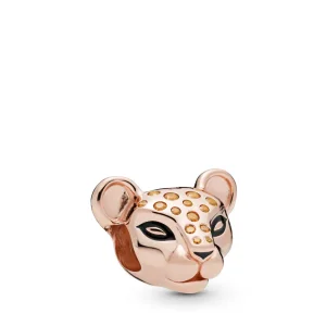 (bilde for) Lioness Pandora Rose charm with honey cubic zirconia and black enamel - 788024CZM