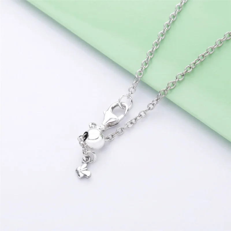 (bilde for) Pandora Butterfly silver collier with cerise crystal, pink mist crystal and clea - Vis 4