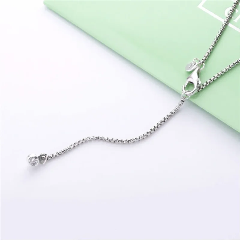 (bilde for) Pandora Butterfly silver Y-necklace with clear cubic zirconia and sliding clasp - Vis 4