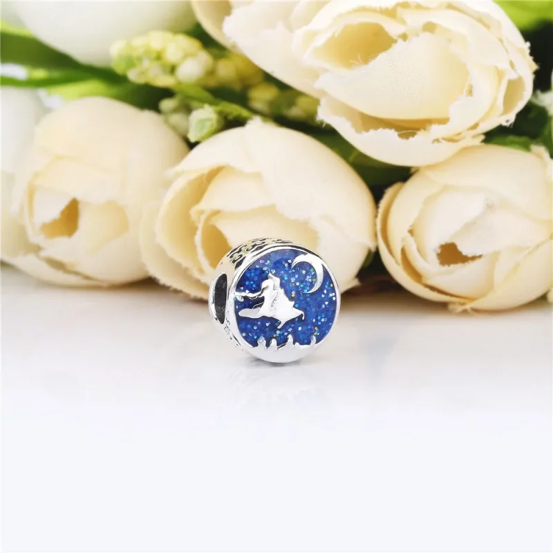(bilde for) Pandora Disney Aladdin and Jasmine silver charm with blue enamel - 798039ENMX - Vis 2