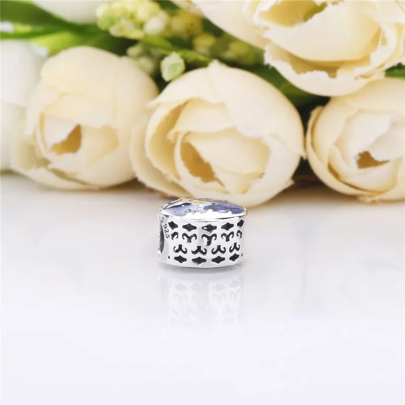 (bilde for) Pandora Disney Aladdin and Jasmine silver charm with blue enamel - 798039ENMX - Vis 4