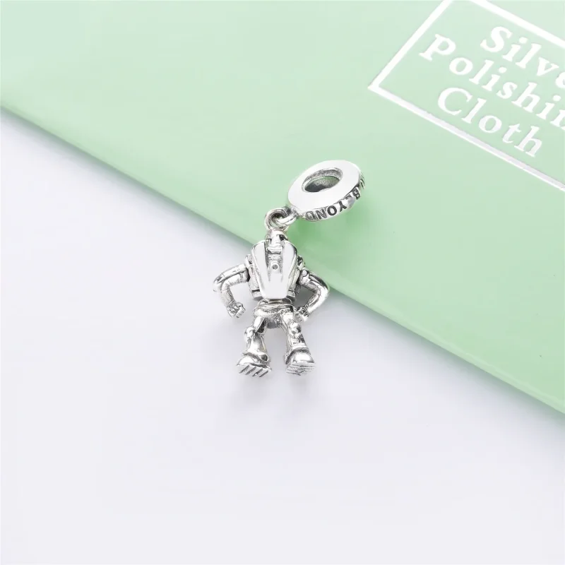(bilde for) Pandora Disney Buzz Lightyear sølv dingler med røde cubic zirconia og lilla emal - Vis 2