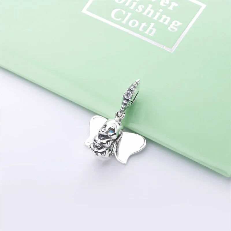 (bilde for) Pandora Disney Dumbo sølv dingler med klar cubic zirconia og blå emalje - 797849 - Vis 2