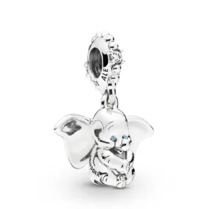 (bilde for) Pandora Disney Dumbo sølv dingler med klar cubic zirconia og blå emalje - 797849CZ