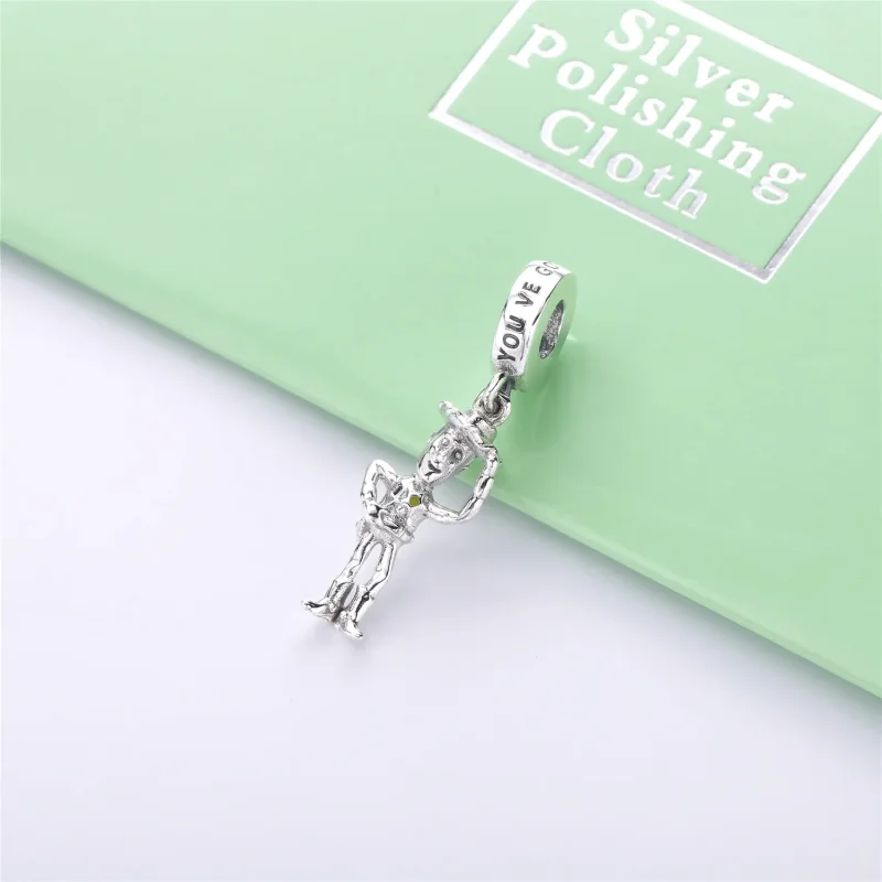 (bilde for) Pandora Disney Woody sølv dingler med svart og gul emalje - 798041ENMX - Vis 2