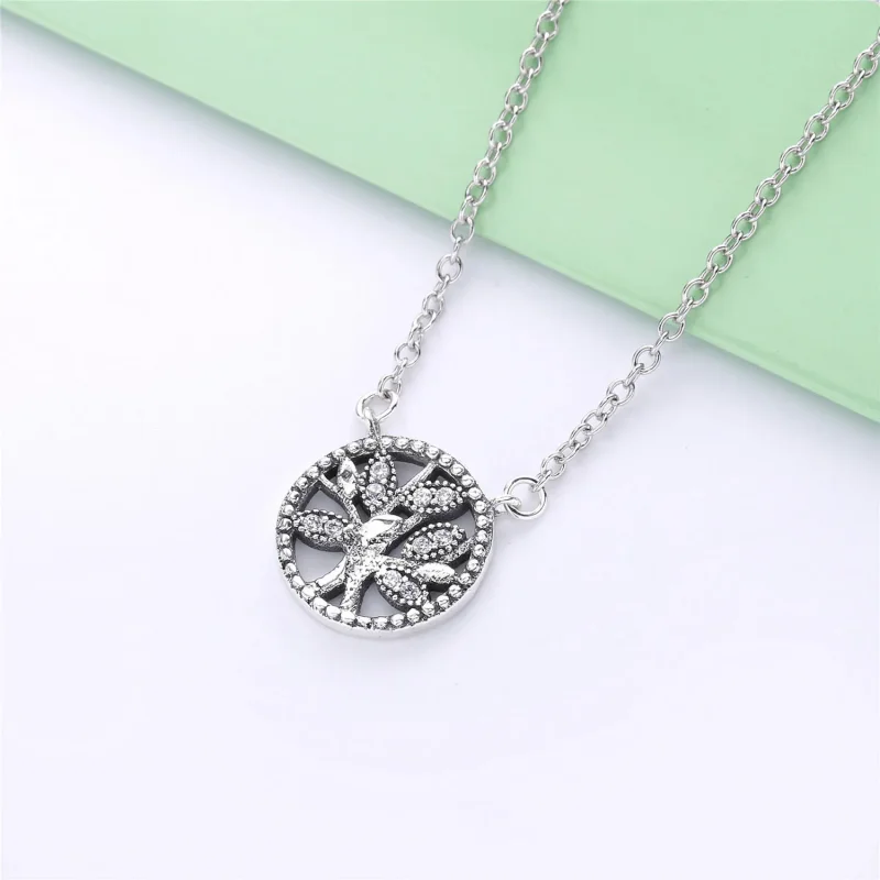 (bilde for) Pandora Family tree silver collier with clear cubic zirconia - 397780CZ - Vis 2