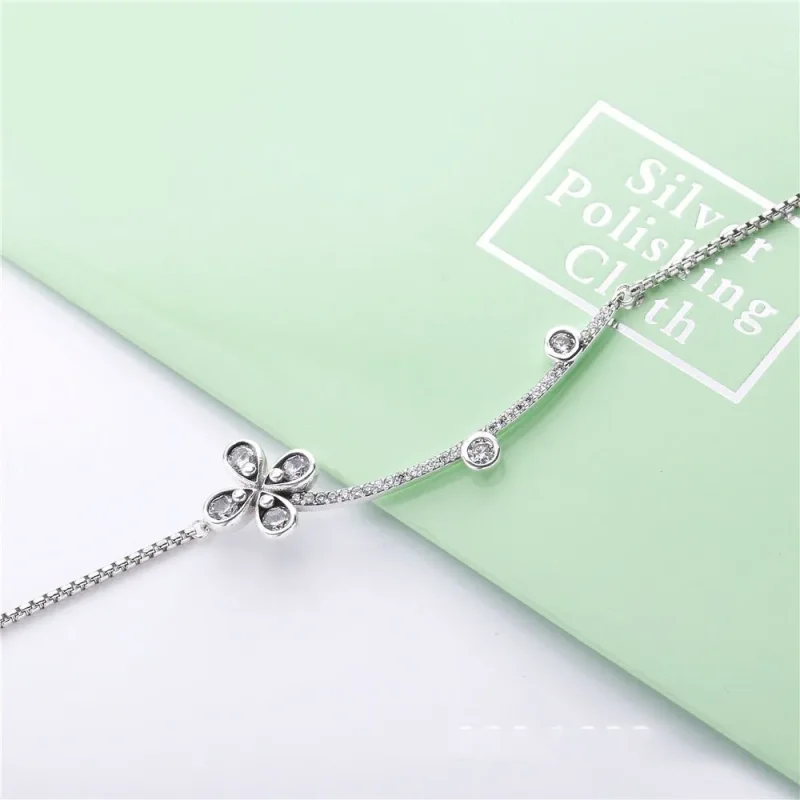 (bilde for) Pandora Flower silver collier with clear cubic zirconia - 397956CZ - Vis 2