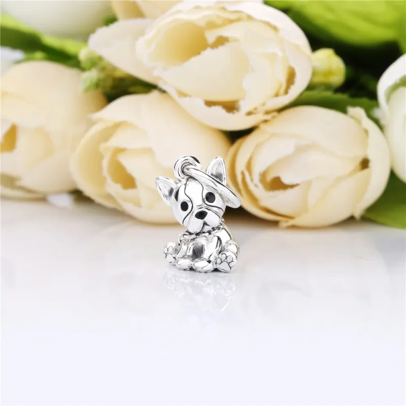 (bilde for) Pandora Fransk bulldog sølv dingler med svart emalje - 798008EN16 - Vis 2