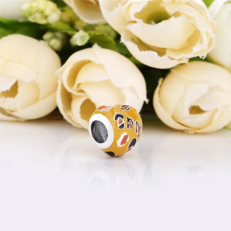 (bilde for) Pandora Heart silver charm with black, orange and brown enamel - 798065ENMX - Vis 3