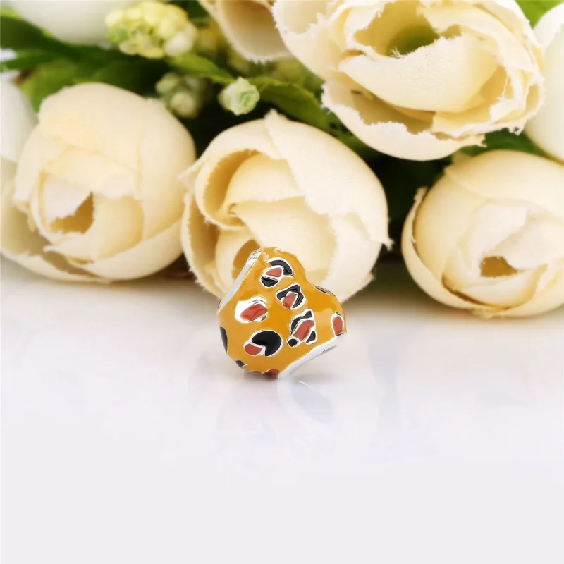 (bilde for) Pandora Heart silver charm with black, orange and brown enamel - 798065ENMX - Vis 4