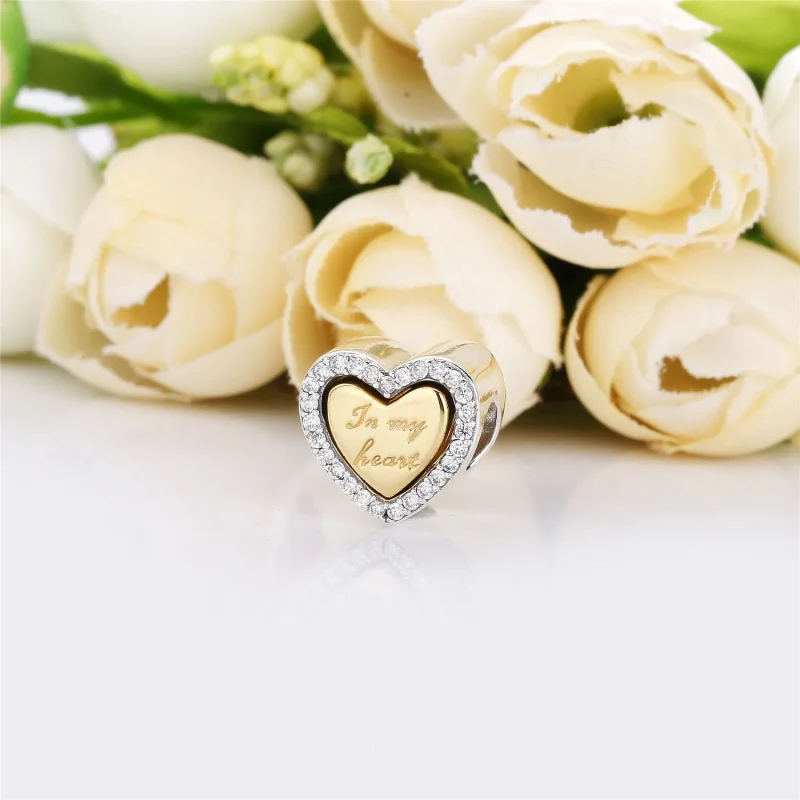 (bilde for) Pandora I hjertet mitt Delt Hjerte Charm - 767606CZ - Vis 3