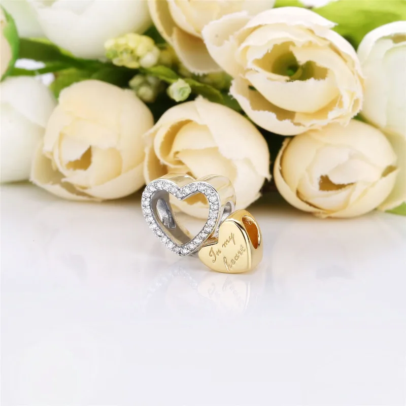 (bilde for) Pandora I hjertet mitt Delt Hjerte Charm - 767606CZ - Vis 4