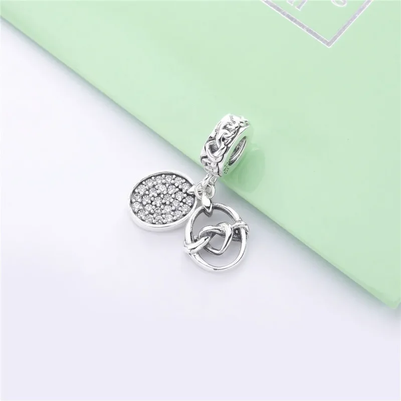 (bilde for) Pandora Knyttede hjerter sølv dingler med klare cubic zirconia - 798095CZ - Vis 2