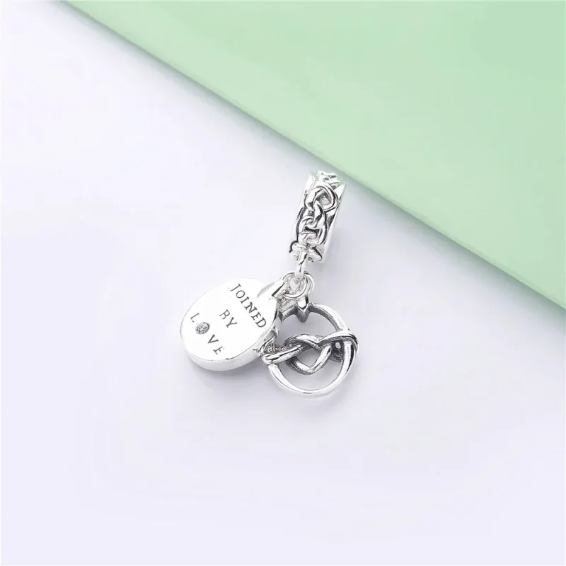 (bilde for) Pandora Knyttede hjerter sølv dingler med klare cubic zirconia - 798095CZ - Vis 4
