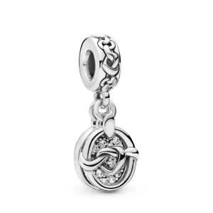 (bilde for) Pandora Knyttede hjerter sølv dingler med klare cubic zirconia - 798095CZ