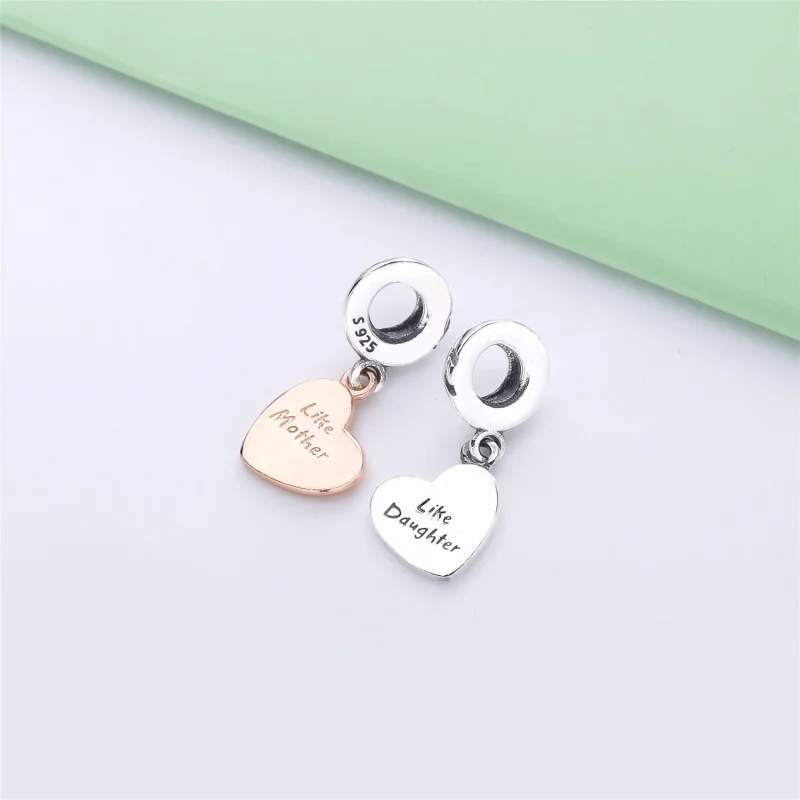 (bilde for) Pandora Mor og Datter Hjerte Delt Hengende Charm - 787783EN16 - Vis 3