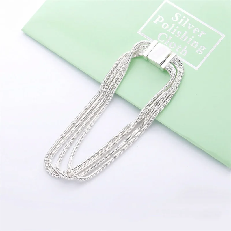 (bilde for) Pandora Reflexions multi snake chain silver bracelet - 597943 - Vis 3
